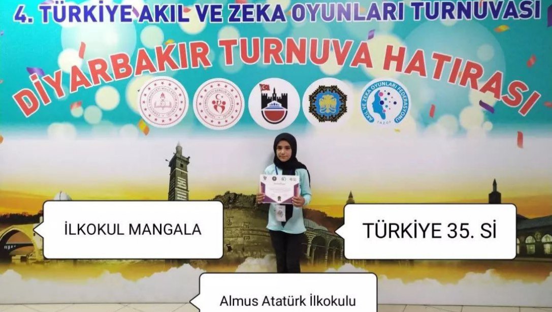 4. Türkiye Akıl ve Zeka Oyunları Turnuvasında Öğrencimizden Derece
