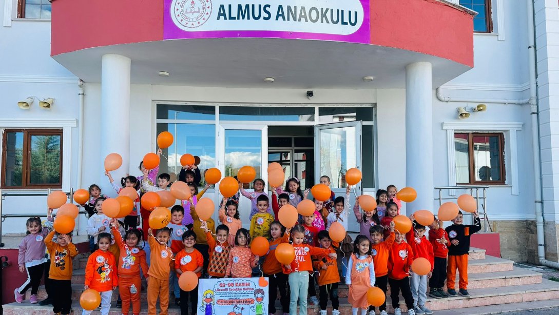 Almus Anaokulu Öğrencileri, 2-8 Kasım Lösemili Çocuklar Haftası'nda Lösemili Çocukları Yalnız Bırakmadılar...